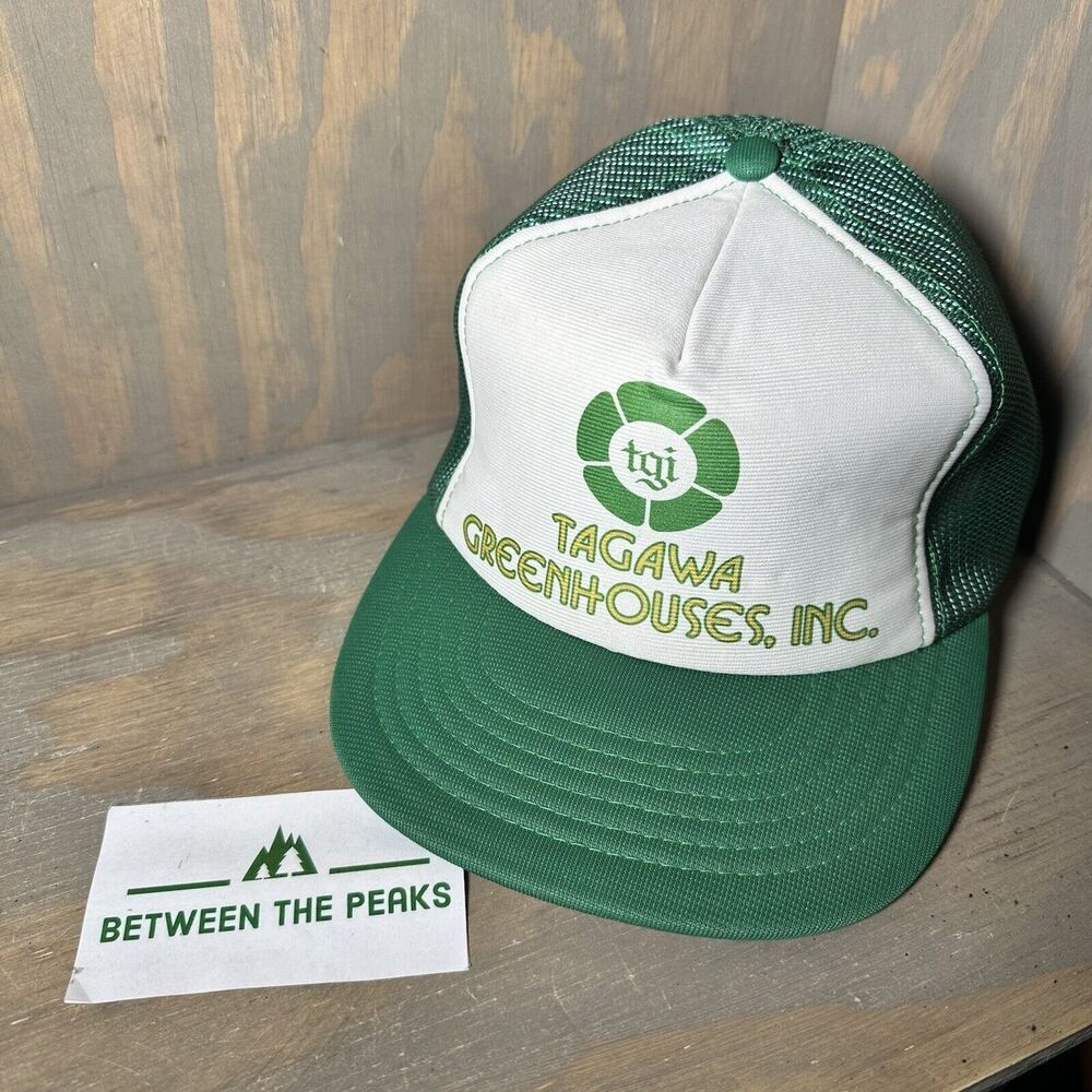 Vintage Headliner By Vernon Trucker SnapBack Green Tagawa Greenhouses, Inc.